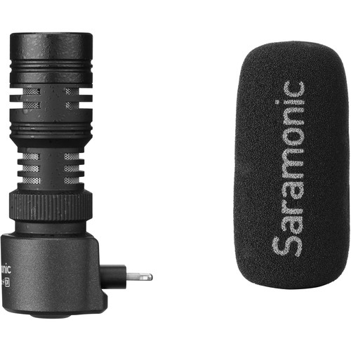 Компактен насочен микрофон Saramonic SmartMic + Di със светкавица за iOS мобилни устройства